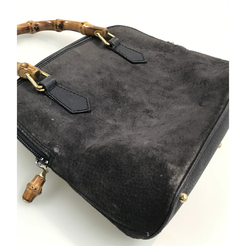 Gucci Suede Black Bamboo Handbag - Picture 6 of 6